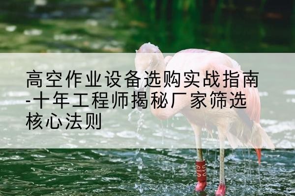 新晃剪叉式升降机厂家-高空作业设备选购实战指南-十年工程师揭秘厂家筛选核心法则